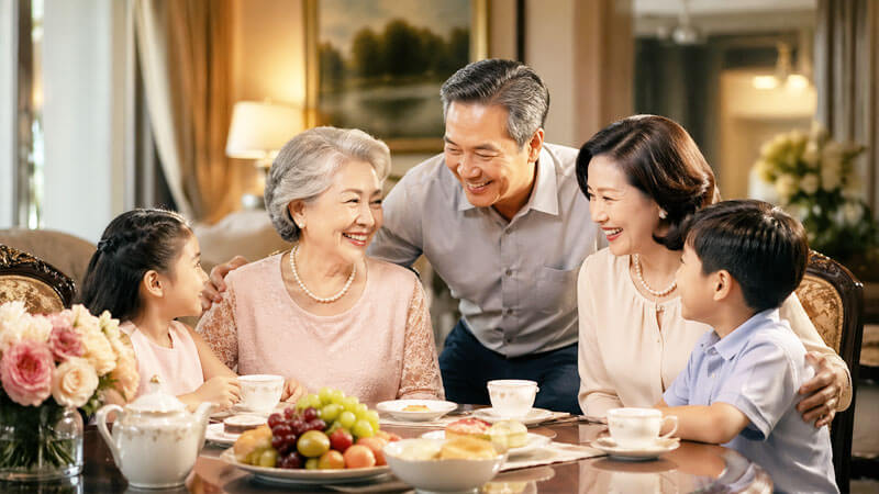 家族や大切な人と笑顔で過ごすイメージ